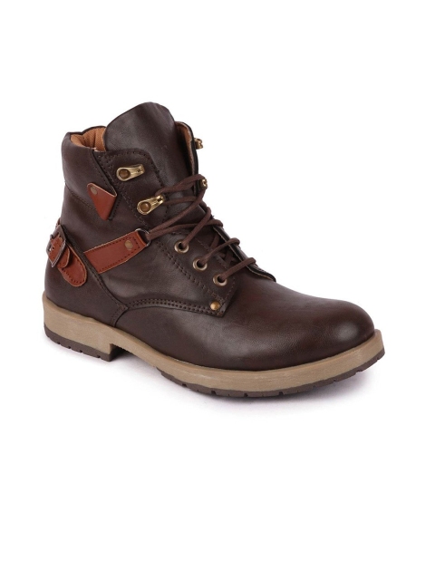 

FAUSTO Men Brown Patterned Biker Boots