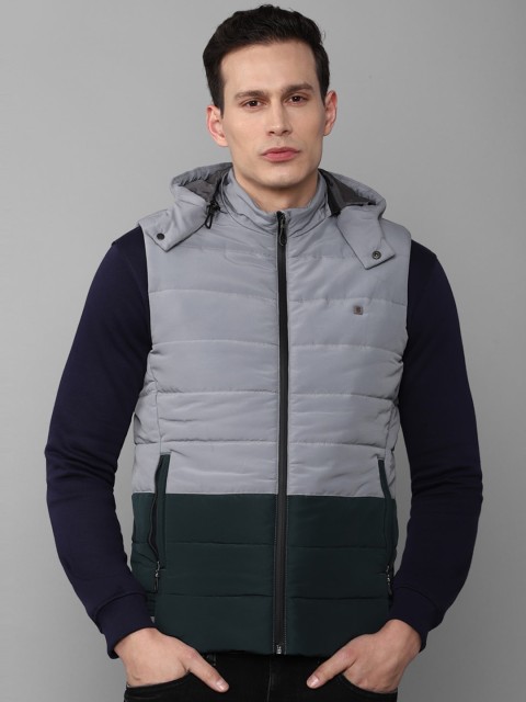

Louis Philippe Sport Men Grey Blue Colourblocked Puffer Jacket