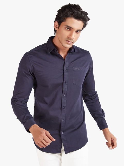

Blue Buddha Men Navy Blue Cotton Casual Shirt
