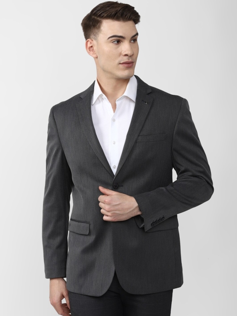

Van Heusen Men Grey Self Design Slim-Fit Single Breasted Blazers
