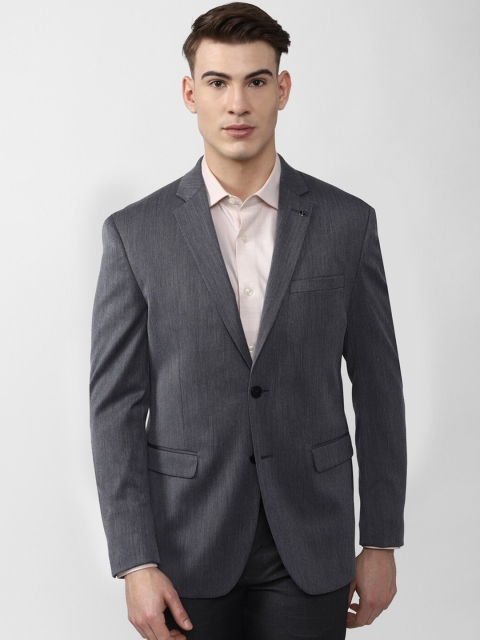 

Van Heusen Men Grey Solid Slim Fit Single Breasted Formal Blazer