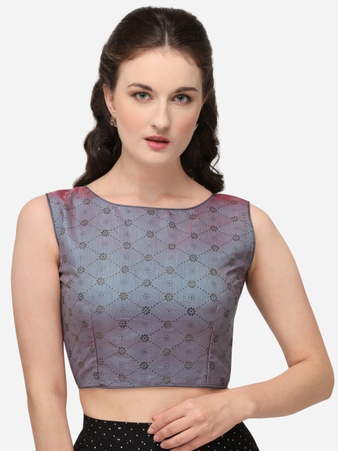 

Amrutam Fab Grey Printed Saree Blouse