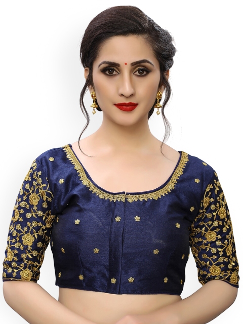 

Amrutam Fab Navy Blue Saree Blouse