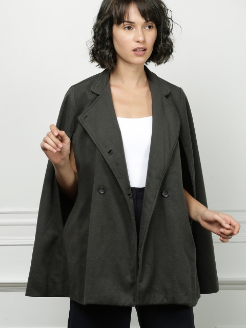 

all about you Women Charcoal Grey Solid Poncho