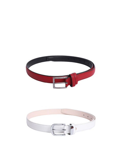 

The Mini NEEDLE Women Red Set of 2 PU Belt