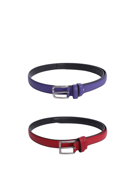 

The Mini NEEDLE Women Purple Set of 2 PU Belt