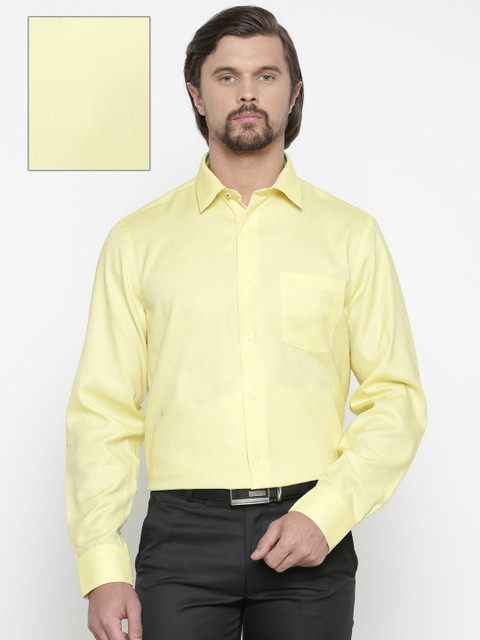 

Blackberrys Men Yellow Smart Fit Self-Design Non-Iron Formal Shirt