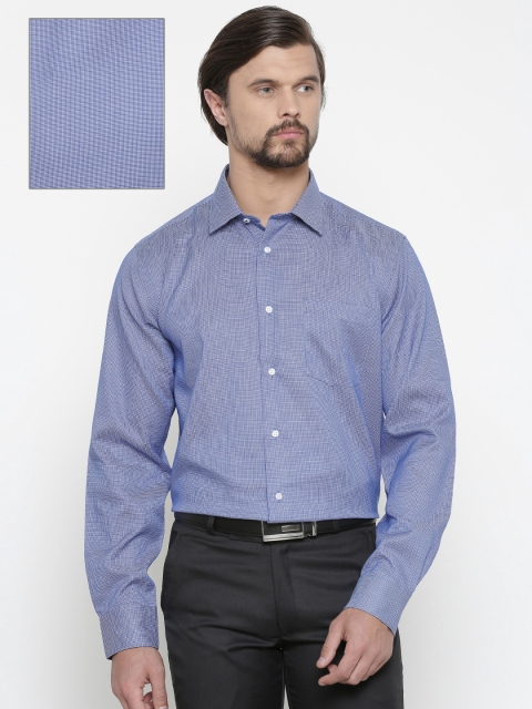 

Blackberrys Men Blue Smart Fit Checked Formal Shirt