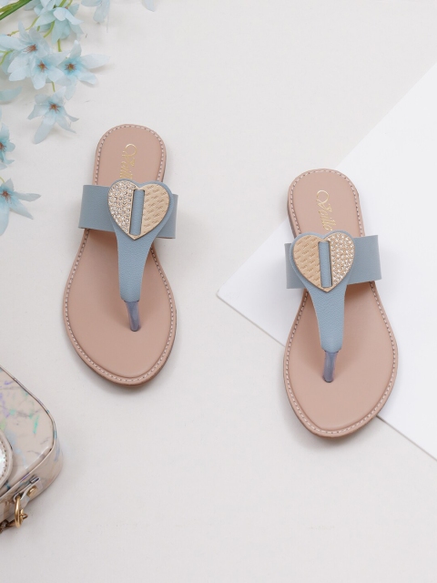 

VEILLE Women Blue T-Strap Flats