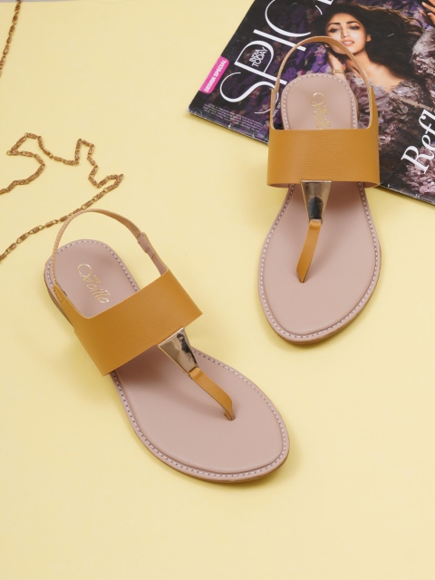 

VEILLE Women Yellow T-Strap Flats