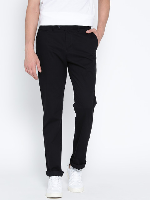 

Blackberrys Men Black Solid Trousers