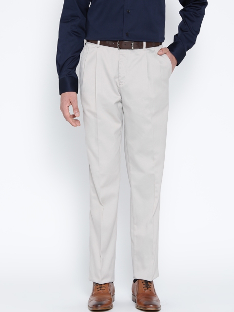 

Blackberrys Men Grey Smart Fit Solid Formal Trousers
