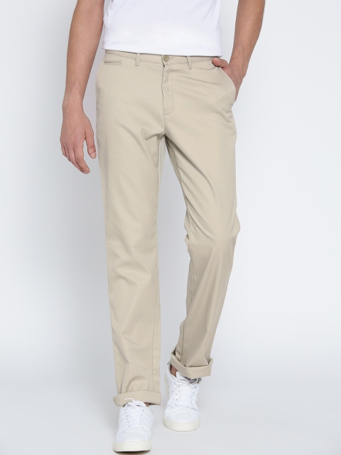 

Blackberrys Men Beige Smart Fit Solid Regular Trousers
