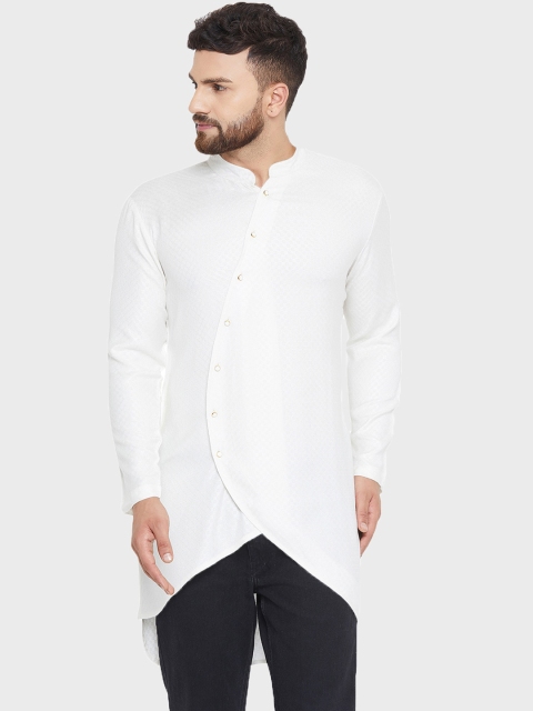 

Hypernation Men Off White Solid Kurta