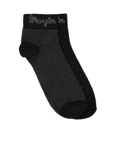 

Wrangler Men Pack of 2 Ankle-Length Socks, Charcoal