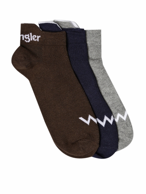 

Wrangler Men Pack of 3 Ankle-Length Socks, Grey