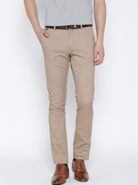 

Blackberrys Men Beige Printed Casual Trousers