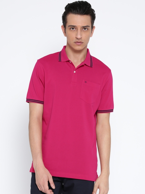 

Blackberrys Men Pink Solid Polo Collar T-shirt
