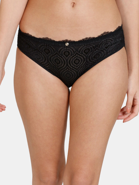 

Zivame Women Black Solid Pure Cotton Bikini Briefs