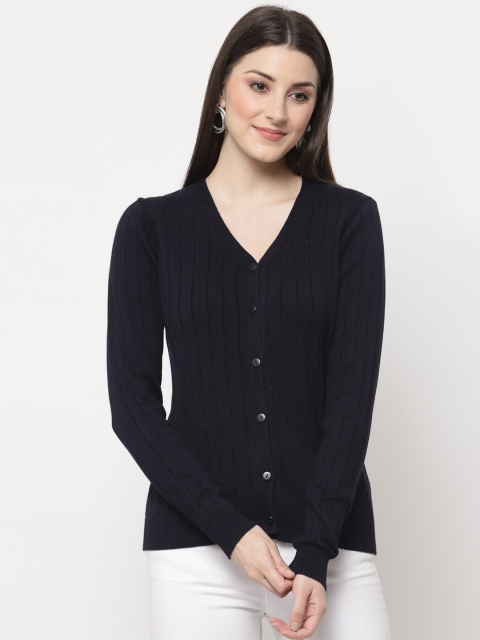 

Club York Women Navy Blue Cable Knit Cardigan