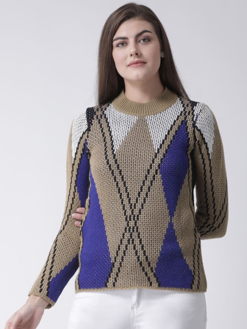 

Club York Women Beige & Blue Pullover