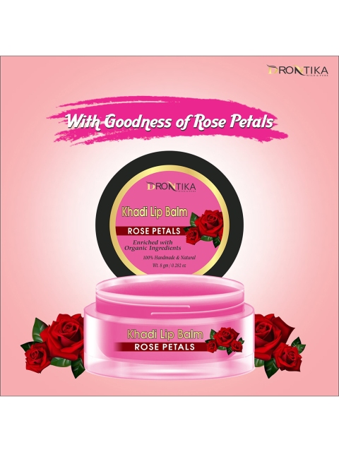 

DRONTIKA Rose 100% Natural Lip Balm With Rose Petals 10gm, Pink