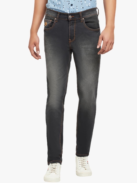 

Blue Buddha Men Black Washed Slim Fit Heavy Fade Jeans