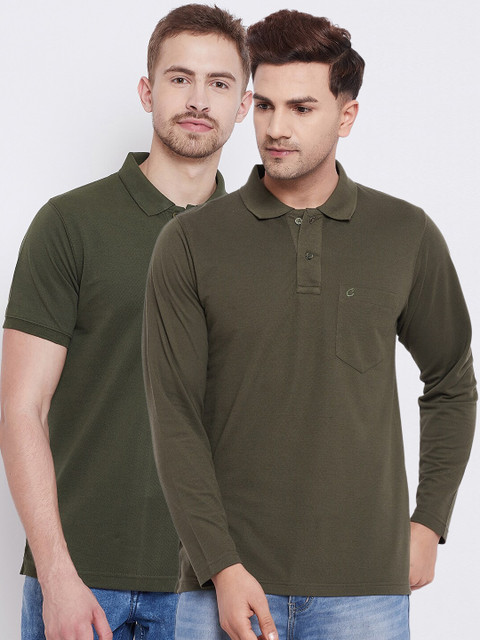 

Camey Men Olive Green Polo Collar T-shirt