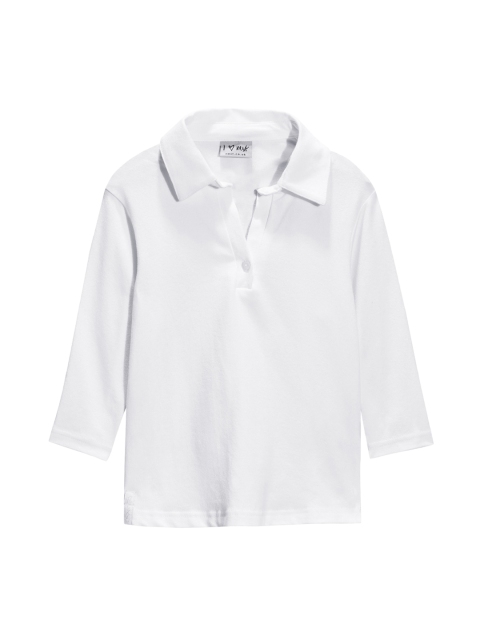 

next Girls White Solid Shirt-Style Top