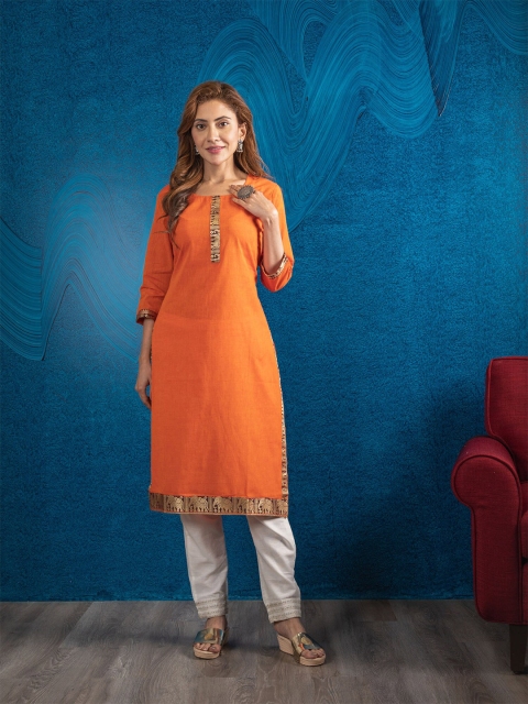 

BEATITUDE Women Orange Kurta