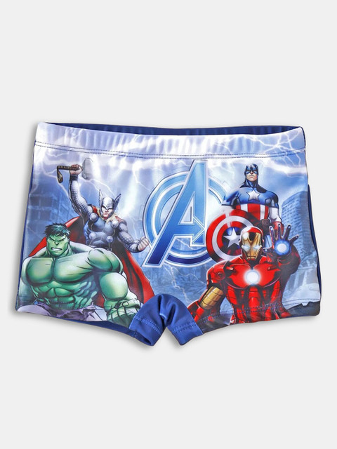 

Hopscotch Boys Blue Superhero Printed Shorts