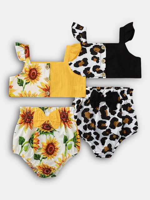 

Hopscotch Infant Girls Black & Yellow Printed Pack of 2 Swimwear Set