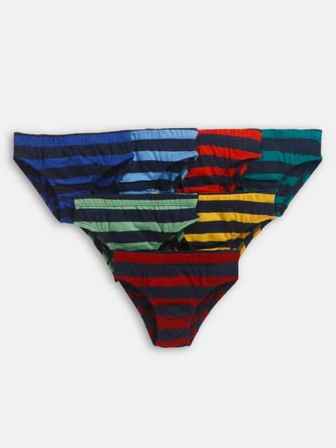 

Hopscotch Boys Red And Blue Pack Of 7 Striped Basic Briefs