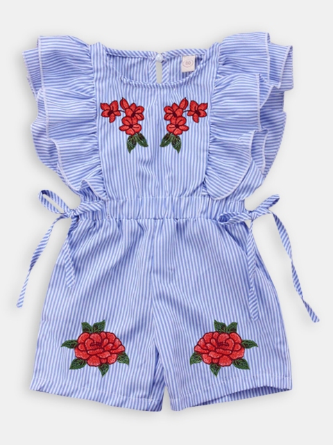 

Hopscotch Girls Blue & Red Striped Basic Jumpsuit