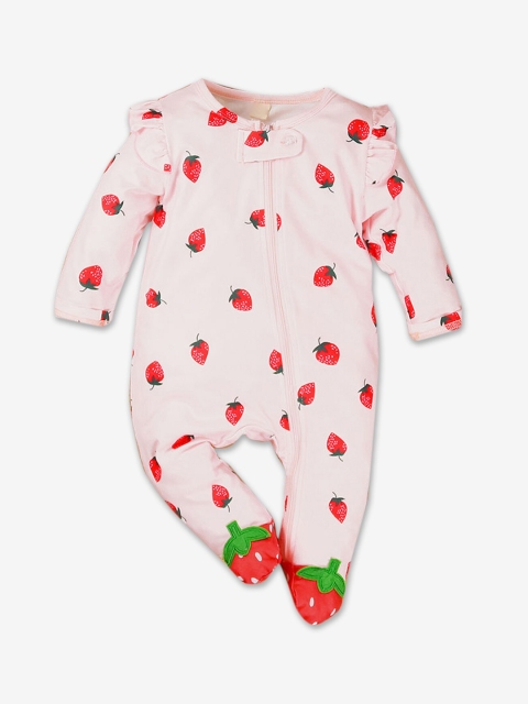 

Hopscotch Girls Pink Fruit Printed Romper