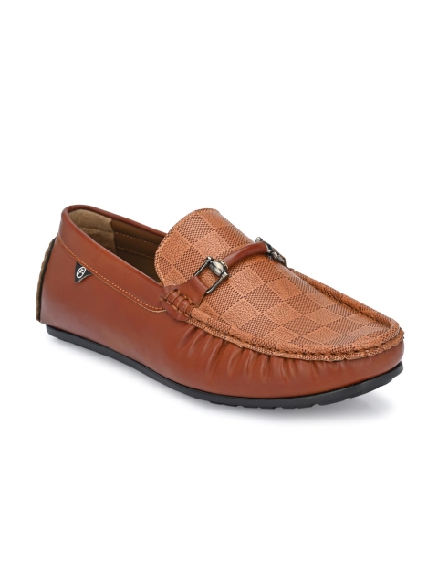 

FINNOY Men Brown Textured Loafers