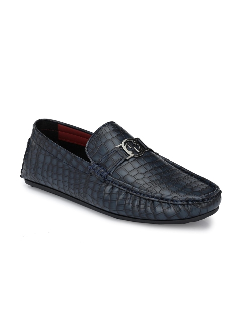 

FINNOY Men Blue Textured Loafers