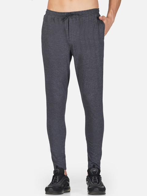 

Tinted Men Grey Melange Solid Cotton Drawstrings Track Pants