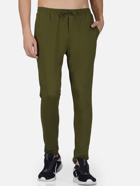 

Tinted Men Olive Green Solid Cotton Track Pants