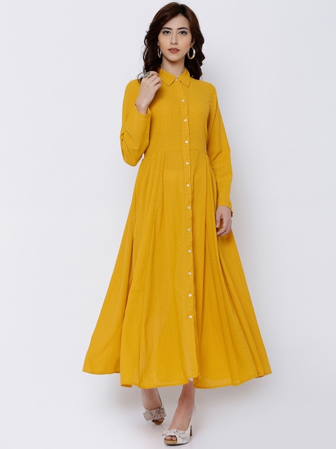 

Vishudh Women Yellow Printed Anarkali Kurta