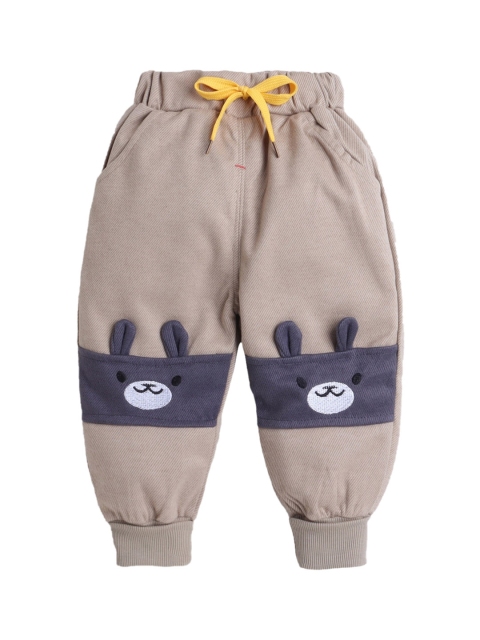 

Hopscotch Boys Brown Printed Joggers Trousers