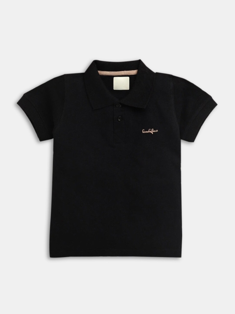

Hopscotch Boys Black Polo Collar T-shirt
