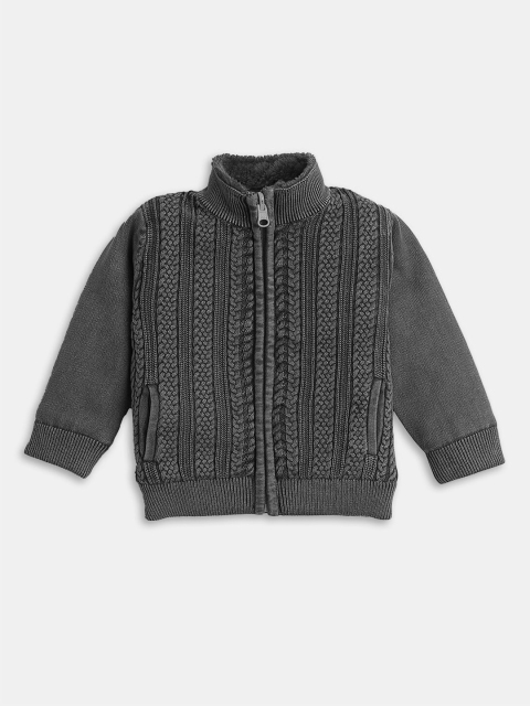 

Hopscotch Boys Olive Green Acrylic Bomber Jacket