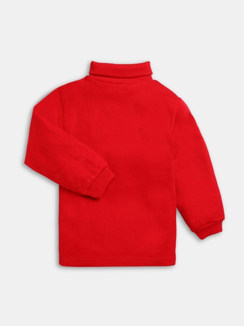 

Hopscotch Boys Red Solid Turtle Neck Pullover