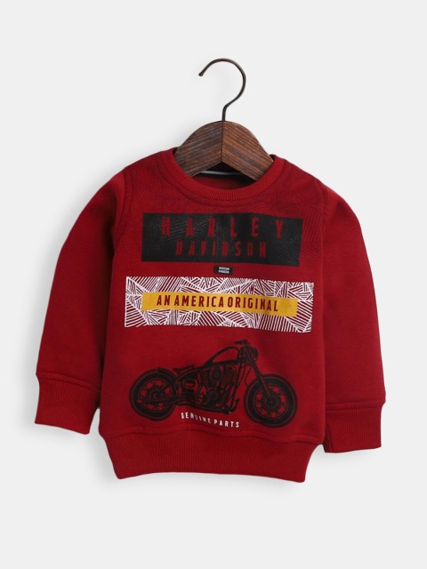 

Hopscotch Boys Maroon Vehicle Print Full-Sleeve Sweatshirt