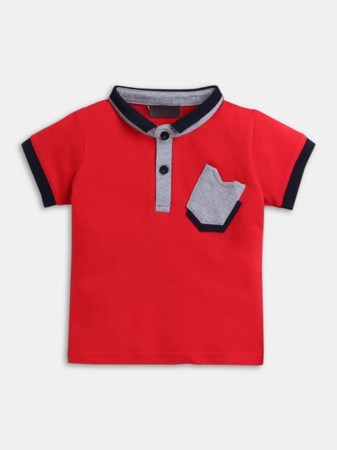 

Hopscotch Boys Red & Black Polo Collar T-shirt