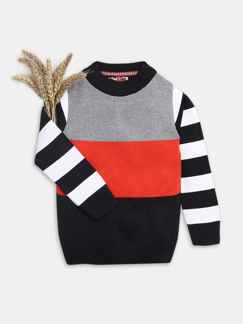 

Hopscotch Boys Grey & Black Striped Pullover