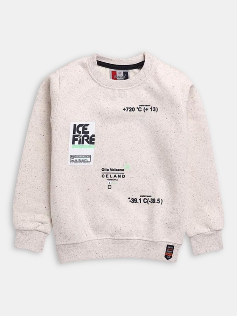 

Hopscotch Boys Beige Printed Sweatshirt