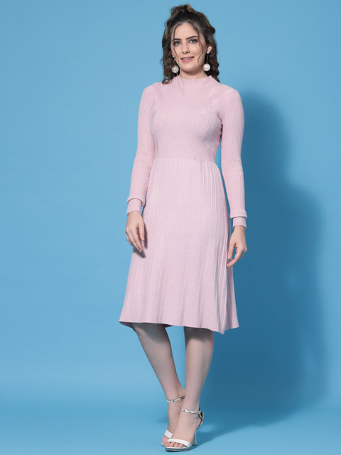 

Mafadeny Women Pink Fit & Flare Dress