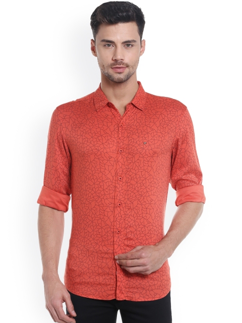 

SPYKAR Men Red Slim Fit Printed Casual Shirt